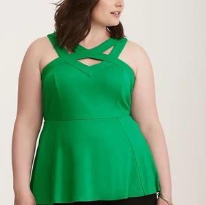 Torrid Strappy Peplum Halter Tank